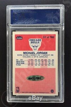 Signed 1986/87 Fleer 57 Michael Jordan Real True Rookie Auto Card Rc Psa Dna Uda