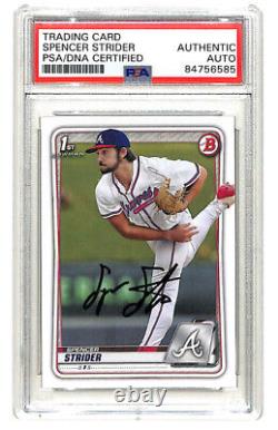 Spencer Strider signed auto 2020 Bowman Draft rookie card PSA/DNA COA Braves 3
