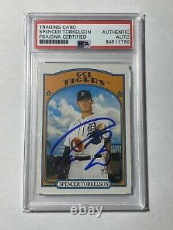 Spencer Torkelson Signed 2021 Topps Heritage Minors Auto Card PSA/DNA Slab #2 RC
