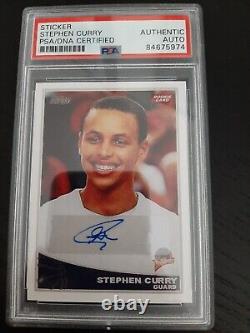 Stephen Curry Autographed 2009-10 Topps Rookie Reprint Card Psa/dna Authentic