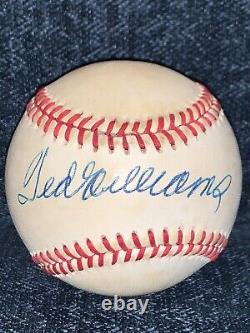 Ted Williams Autographed Baseball OMLB Brown PSA DNA LOA Signed Free Ship