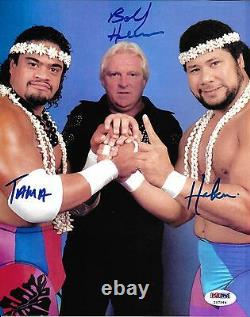 The Islanders Bobby Heenan Haku Tonga Kid Tama Signed WWE 8x10 Photo PSA/DNA COA