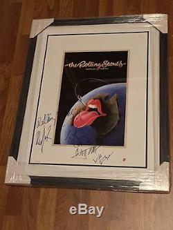 The Rolling Stones Signed Litho Mick Jagger Keith Richards Autograph Psa /DNA