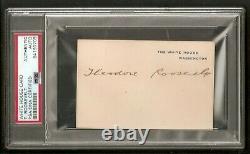 Theodore Teddy Roosevelt President USA WHITE HOUSE Card Signed Auto PSA/DNA