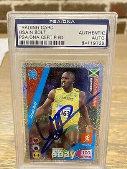 Usain Bolt 2012 Official London Olympics Trading Card Auto Signed PSA/DNA Cert