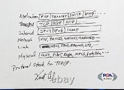 Vint Cerf PSA/DNA Autographed Hand Drawn Internet Protocol Stack for TCP/IP