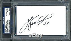 Walter Payton Autographed Signed 3x5 Index Card Chicago Bears Psa/dna 64589