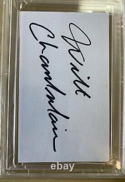 Wilt Chamberlain Autographed 3x5 Index Card Cut PSA/DNA Lakers Beautiful Auto