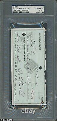Wilt Chamberlain HOF Signed Check PSA/DNA Authentic AUTO Lakers SCARCE