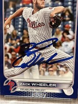 Zack Wheeler Signed Card 2022 Topps Phillies PSA/DNA AUTO AUTHENTIC AUTOGRAPH