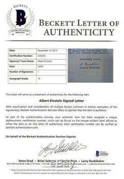 1939 Lettre Albert Einstein Signé La Deuxième Guerre Mondiale Résistance Juive Tls Autograph Psa / Adn