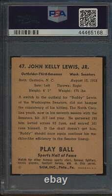 1941 Jeu Balle #47 Buddy Lewis Autographié Psa/adn Authentique 54884