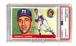 1955 Topps Warren Spahn Signé Carte De Baseball #31 Psa/adn