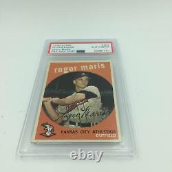 1959 Topps Roger Maris Signé Autographed Baseball Card Psa Dna Coa