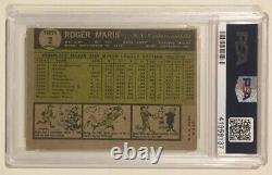 1961 Topps Roger Maris Signé Autograph Baseball Card Psa 4 MC Psa/dna 10 Yankee