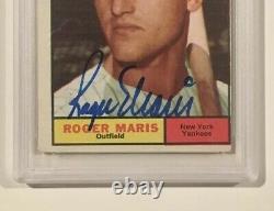1961 Topps Roger Maris Signé Autographe Carte De Baseball Psa 4 MC Psa/adn 10 Yankee