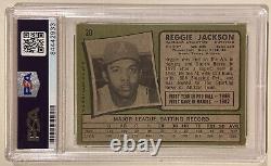 1971 Topps Reggie Jackson Signé Carte De Baseball #20 Psa/adn Auto Grade 10 A's