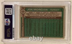 1976 Topps Joe Morgan Signé Carte De Baseball Autographiée #420 Psa/adn Rouges