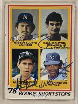 1978 Topps Paul Molitor Alan Trammell Signé Carte De Baseball Psa/adn Auto Grade 8