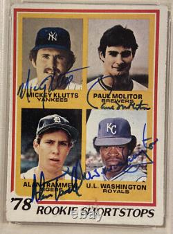 1978 Topps Paul Molitor Alan Trammell Signé Carte De Baseball Psa/adn Auto Grade 9