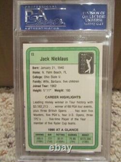 1981 Donruss Jack Nicklaus Auto Autographié Carte Rookie Signée #13 Psa/adn