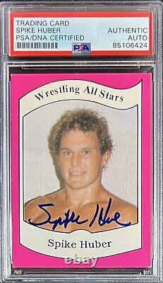 1983 Carte de recrue dédicacée et signée par Spike Huber, All Stars Wrestling, #14 PSA DNA
