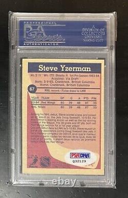 1984-85 O-pee-chee #49 Steve Yzerman Rookie Rc Signé Auto Psa/adn Hof