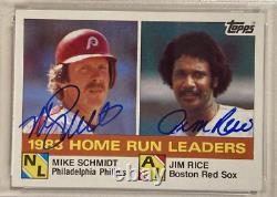 1984 Topps Mike Schmidt Jim Rice Signé Carte De Baseball Autographiée #132 Psa/adn