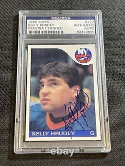 1985-86 Topps Kelly Hrudey Rookie Autographe Auto #122 Certifié Psa/dna