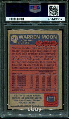 1985 Topps #251 Warren Moon Rc Oilers Hof Psa Authentic Dna Auto 10 F1015403-352