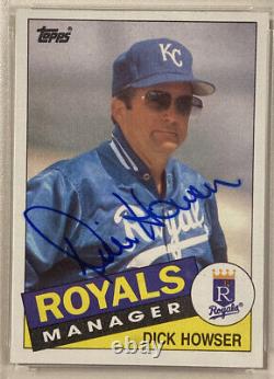 1985 Topps Dick Howser Signé Carte De Baseball Autographiée #334 Psa/adn Royals