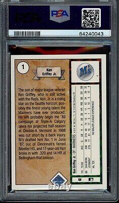 1989 Deck Supérieur #1 Ken Griffey Jr Psa 9 Dna Auto 10 Hof Rc Star Rookie Card