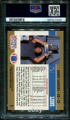 1990 Pro Set #1 Barry Sanders Rookie De L'année Psa 10 Dna Auto 10 F1015346-950