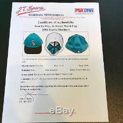 1994 Ken Griffey Jr. Signature Inscribed Jeu Utilisé Seattle Mariners Hat Psa Adn Bas
