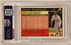 1997 Topps Mark Mcgwire Signé Carte De Baseball Autographiée #62 Psa/adn