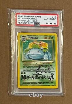 1999 Venasaur Pokémon Mitsuhiro Arita Signé / Autographe Holo Psa / Adn