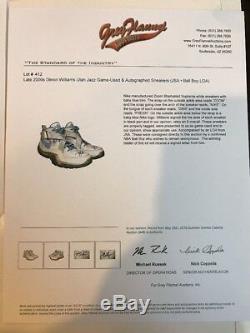 2000 Deron Williams Utah Jazz Jeu Utilisé Et Autographié Sneakers Chaussures Psa Adn