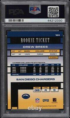 2001 Playoff Contenders Drew Brees Rookie Rc Psa/dna 10 Auto #124 Psa 7