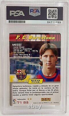 2004 Signé Lionel Messi Megacracks 71 Barcelone Argentine Rookie Psa/adn Gem 10