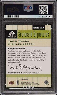 2012 Sp Game Used Scorecard Tiger Woods Michael Jordan Psa/dna Auto Psa 10