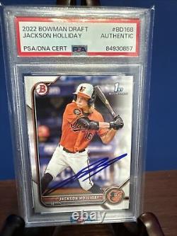 2022 Bowman Draft Jackson Holliday Signé Auto PSA DNA Baltimore Orioles<br/> 	 
  <br/> 
 (Note: 'Signé Auto' could also be written as 'Signature Automatique' in French)