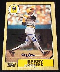 (#/500) Autographe De L'adn De Psa Barry Bonds Auto Rc 1987 Topps Rookie Signé (762 Hrs)