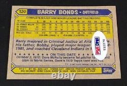 (#/500) Autographe De L'adn De Psa Barry Bonds Auto Rc 1987 Topps Rookie Signé (762 Hrs)