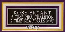 # 8 Bryant Kobe, L. A. Lakers, 5x Nba Champion Autographed Encadré Jersey Psa / Adn
