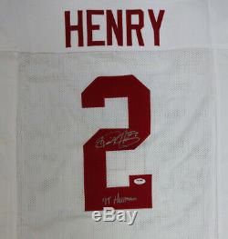 Alabama Derrick Henry Autographed Jersey Blanc 15 Heisman Psa / Adn 102488