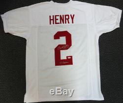 Alabama Derrick Henry Autographed Jersey Blanc 15 Heisman Psa / Adn 102488
