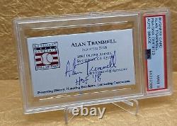 Alan Trammell Psa/adn Autographié Signé Hall Of Fame Hof Business Card
