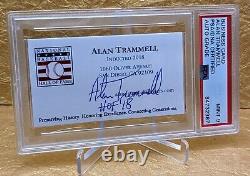 Alan Trammell Psa/adn Autographié Signé Hall Of Fame Hof Business Card