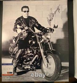 Arnold Schwarzenegger A Signé Terminator 16x20 Photo Psa Adn Coa Autographe