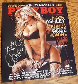Ashley Massaro Signé Playboy 16x20 Affiche De Photo De Psa / Adn Coa Wwe Diva Auto 2007